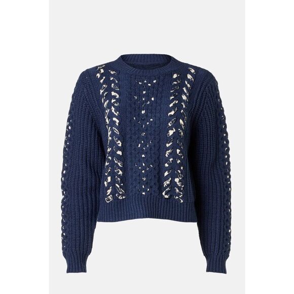 Jason Wu x RTR  Woven Detail Sweater - Picture 1 of 8